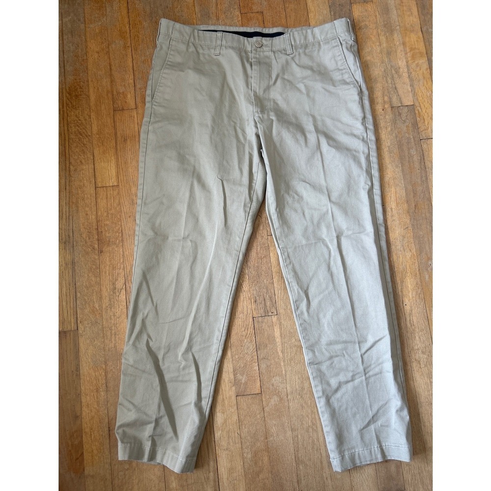 Lands End Outfitters Mens 38x31 Tailored Fit Chino Khaki Tan Pants Flat Front